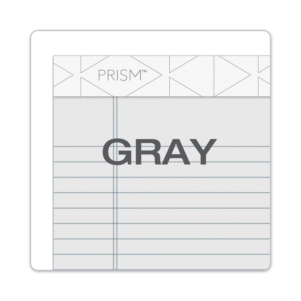 TOPS Prism + Colored Writing Pads, Narrow Rule, 50 Pastel Gray 5 x 8 Sheets, 12/Pack