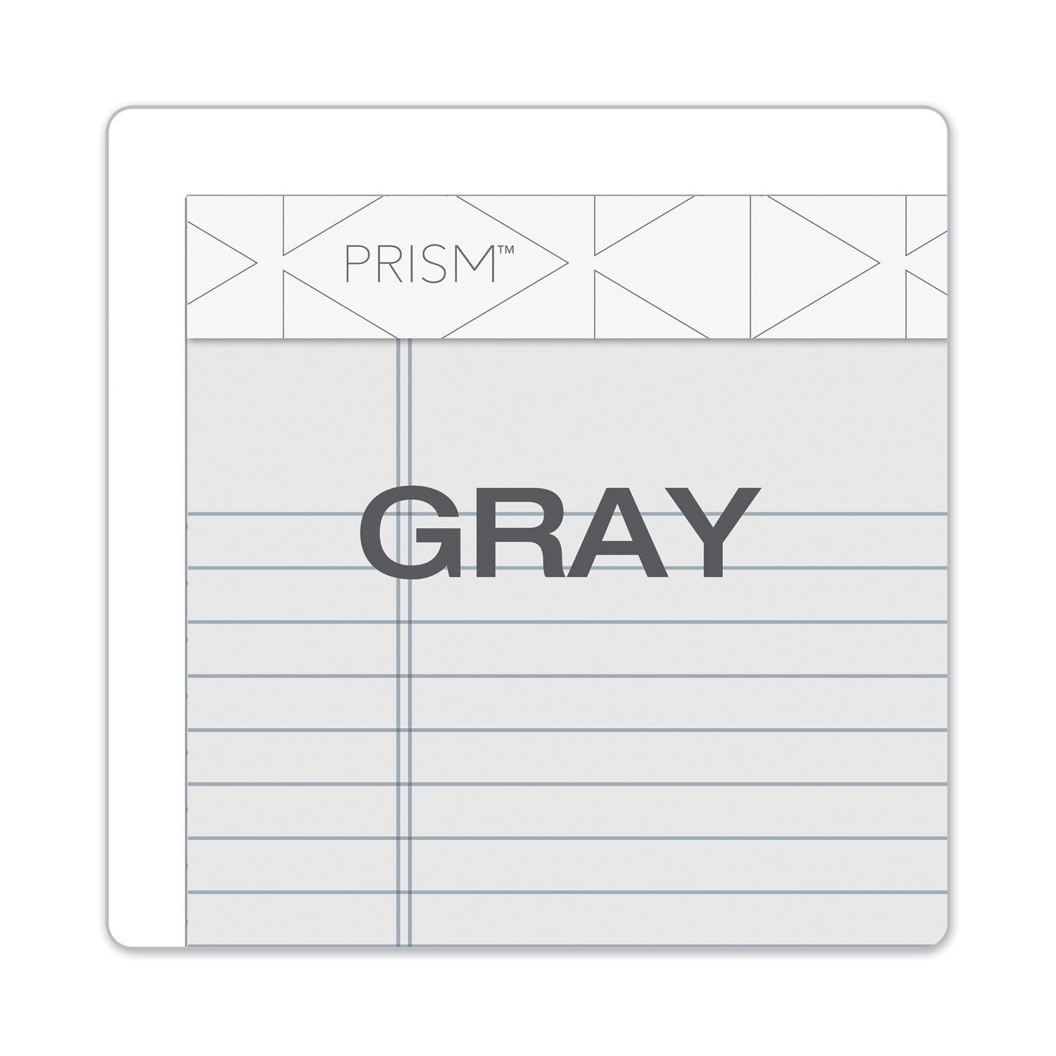 TOPS Prism + Colored Writing Pads, Narrow Rule, 50 Pastel Gray 5 x 8 Sheets, 12/Pack