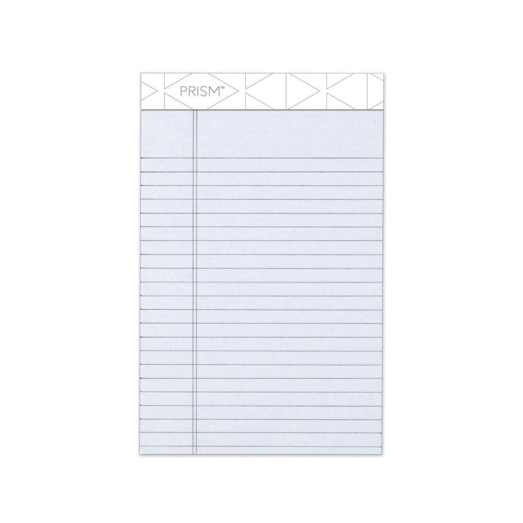 TOPS Prism + Colored Writing Pads, Narrow Rule, 50 Pastel Gray 5 x 8 Sheets, 12/Pack
