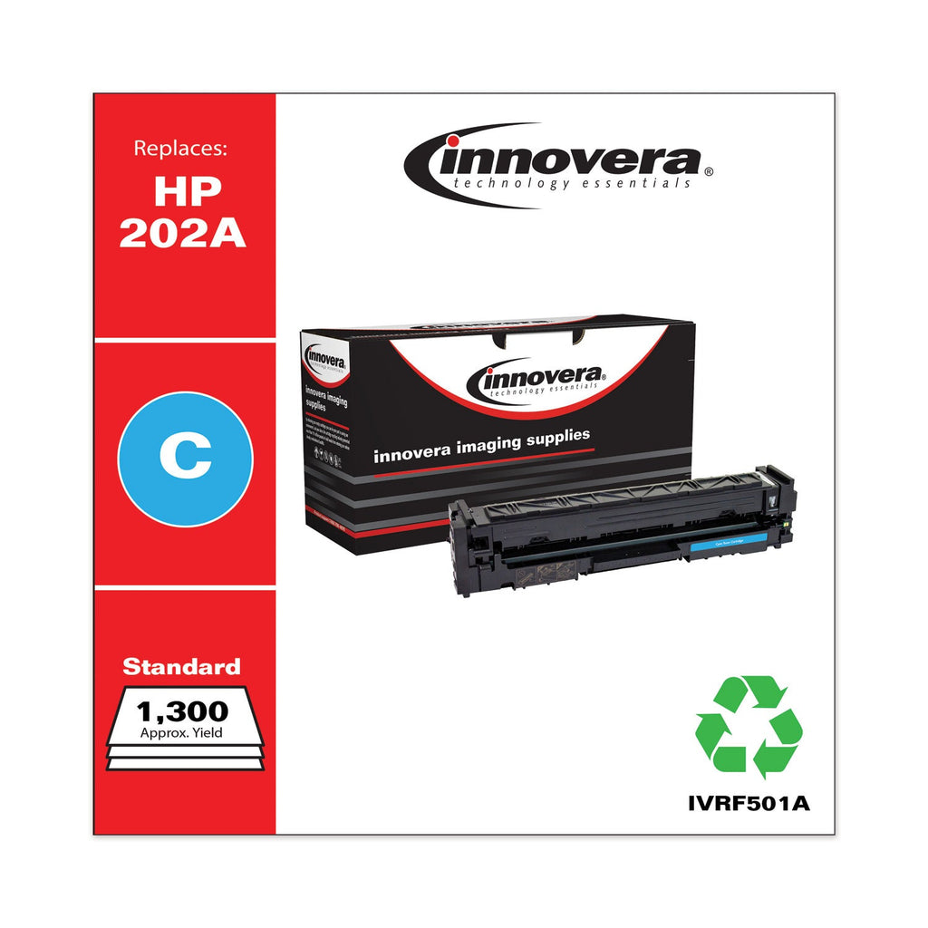 Innovera Remanufactured Cyan Toner, Replacement for 202A (CF501A), 1,300 Page-Yield