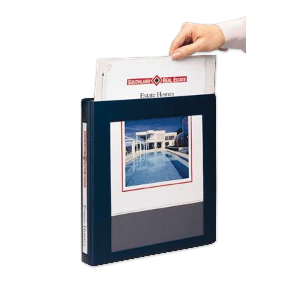 Avery Framed View Heavy-Duty Binders, 3 Rings, 3" Capacity, 11 x 8.5, Navy Blue