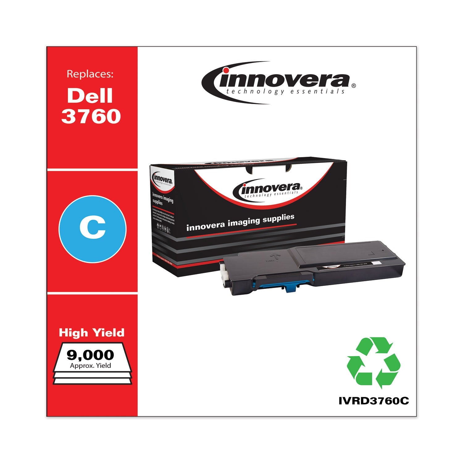 Innovera Remanufactured Cyan Toner, Replacement for 331-8432, 9,000 Page-Yield