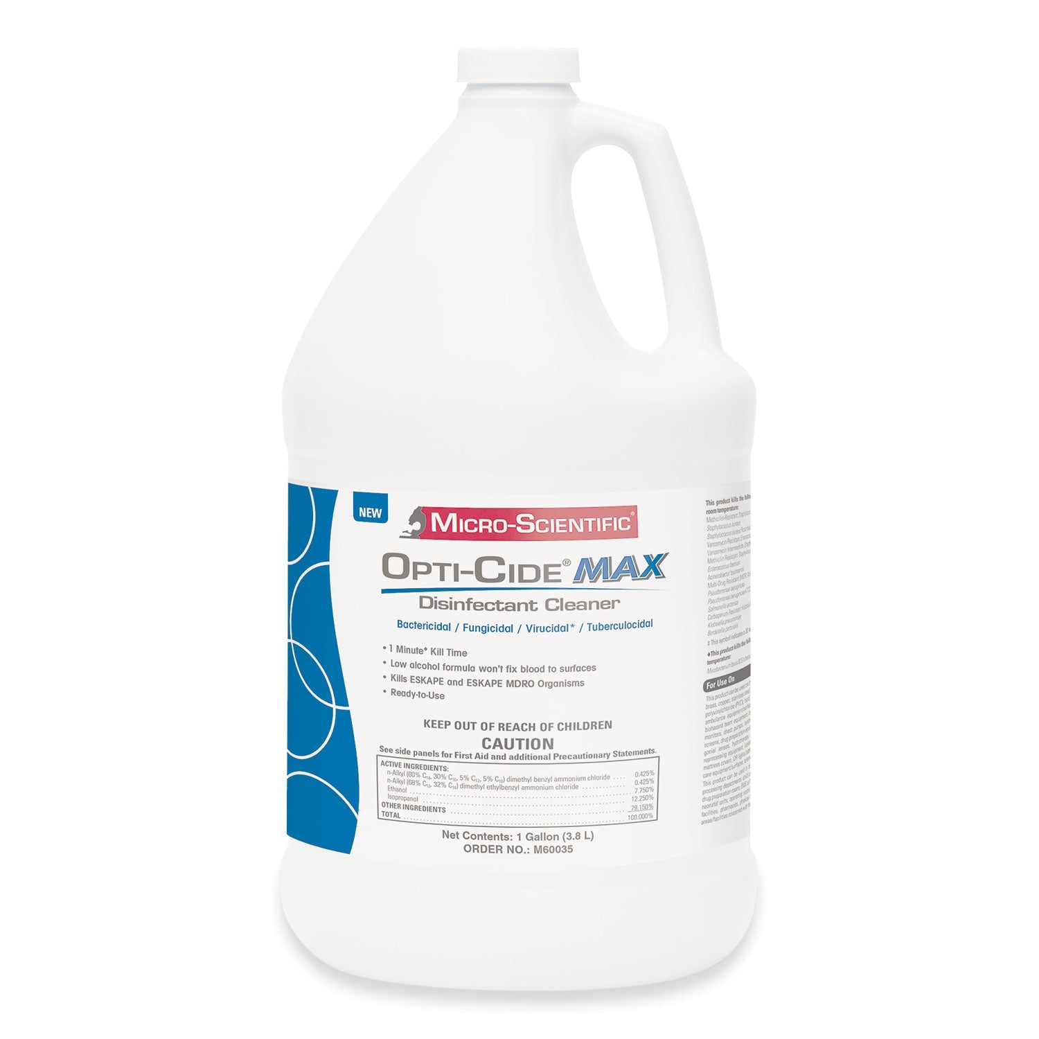 Opti-Cide Disinfectant Cleaner, 1 gal Bottle, 4/Carton