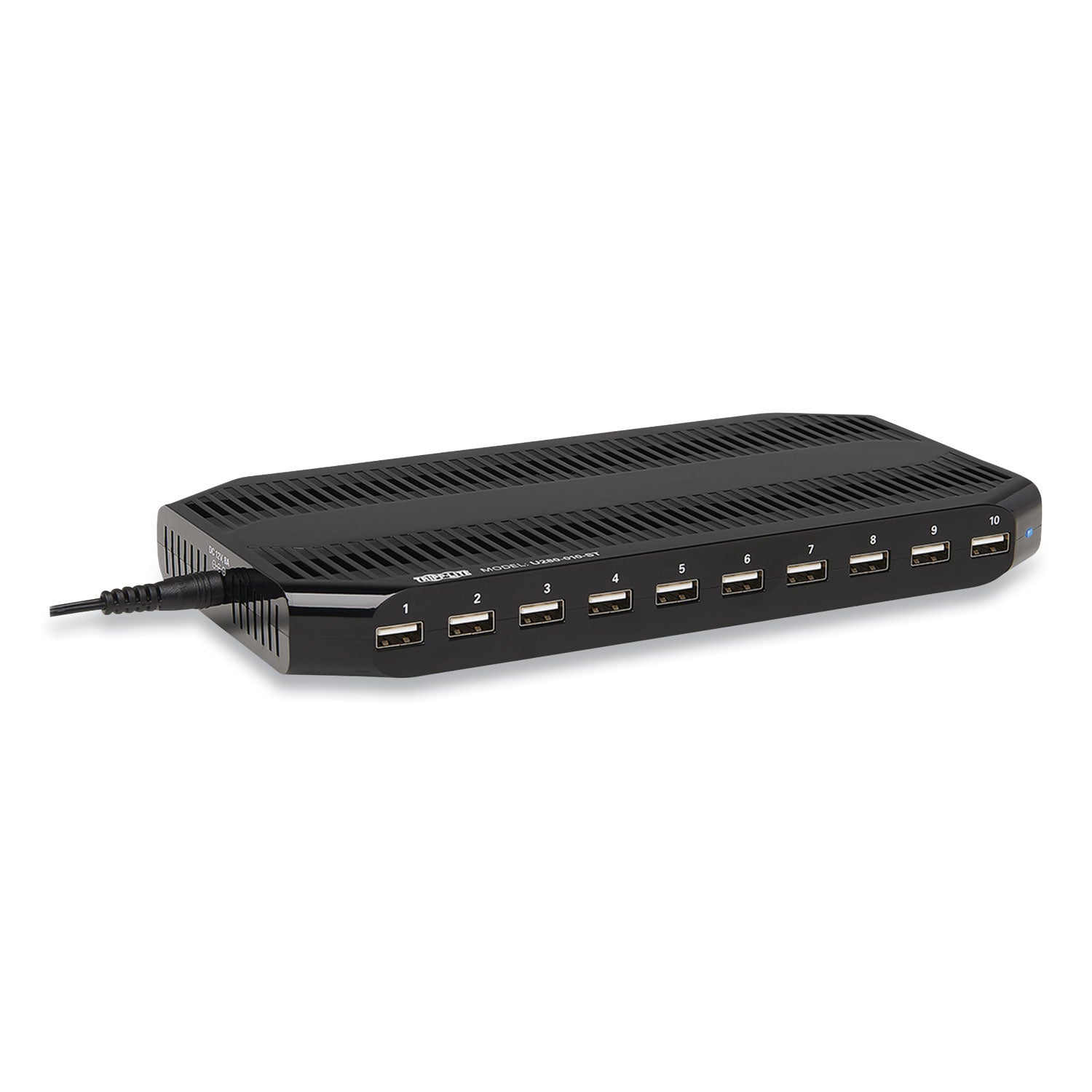Tripp Lite Desktop Charging Station with Adjustable Storage, 10 Devices, 9.4 x 4.7 x 1, Black