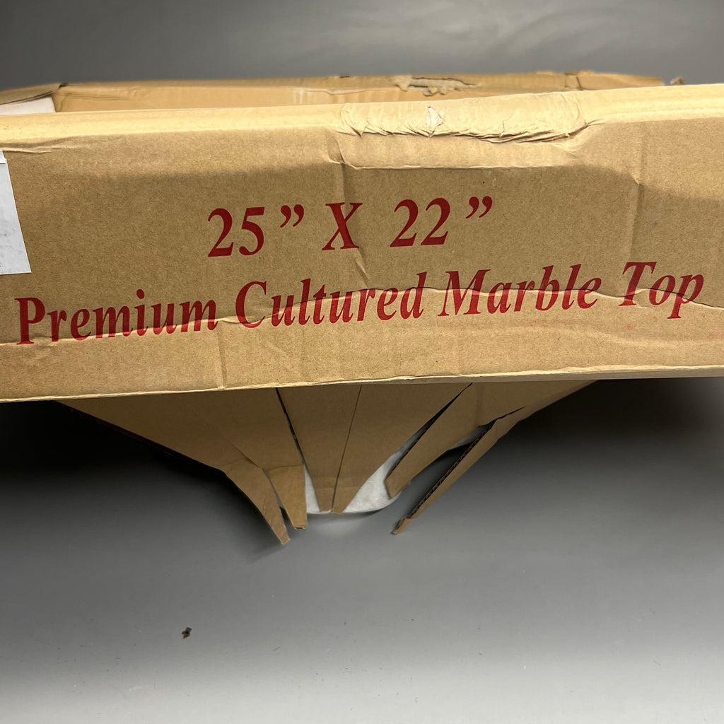 DHI CORP Vanity Top Sink Premium Cultured Marble 25” X 22” WHITE 552026