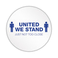 deflecto Personal Spacing Discs, United We Stand, 20" dia, White/Blue, 50/Carton