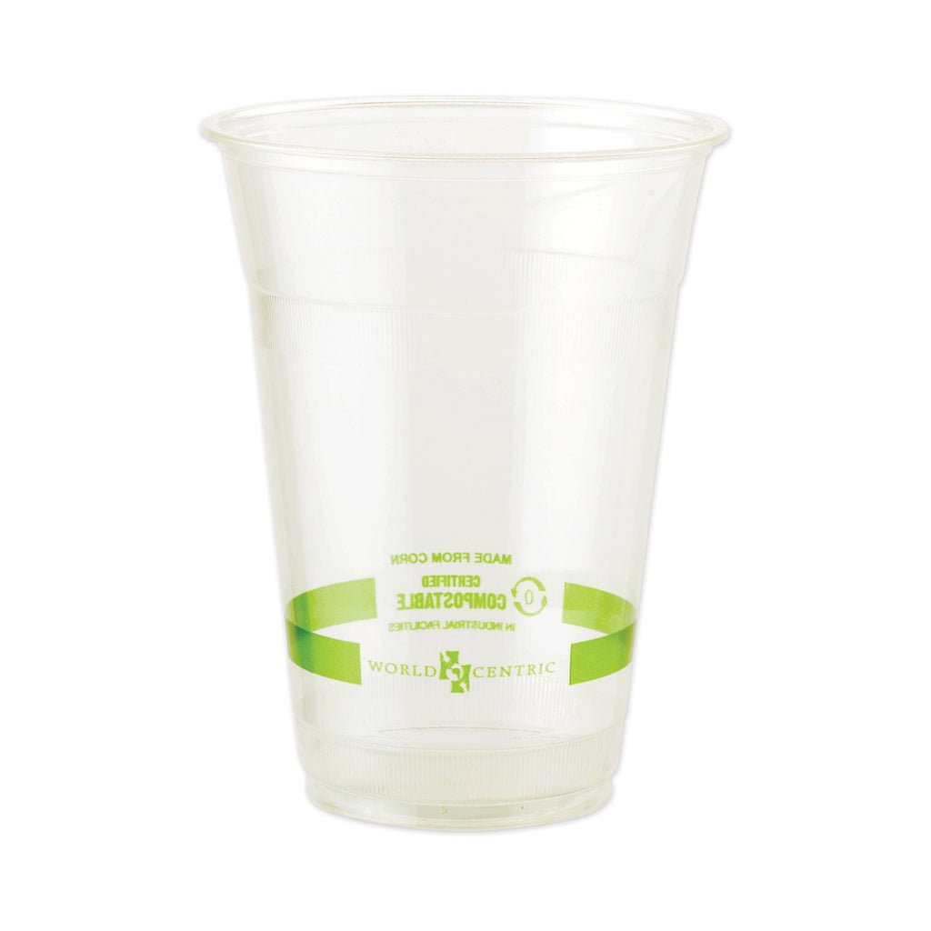 World Centric PLA Clear Cold Cups, 20 oz, Clear, 1,000/Carton