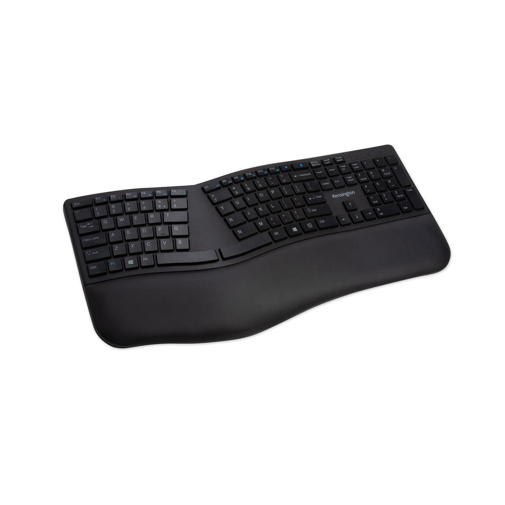Kensington Pro Fit Ergo Wireless Keyboard, 18.98 x 9.92 x 1.5, Black