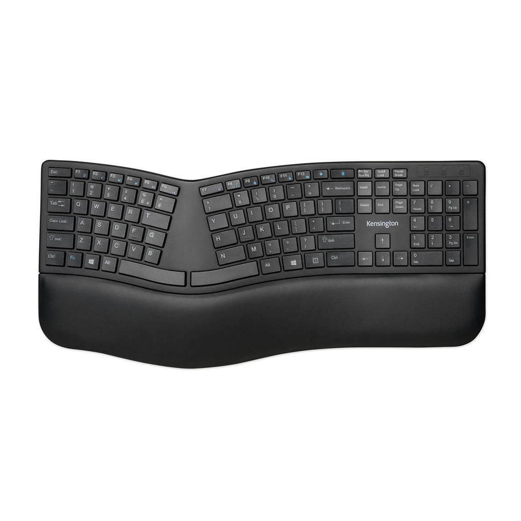 Kensington Pro Fit Ergo Wireless Keyboard, 18.98 x 9.92 x 1.5, Black