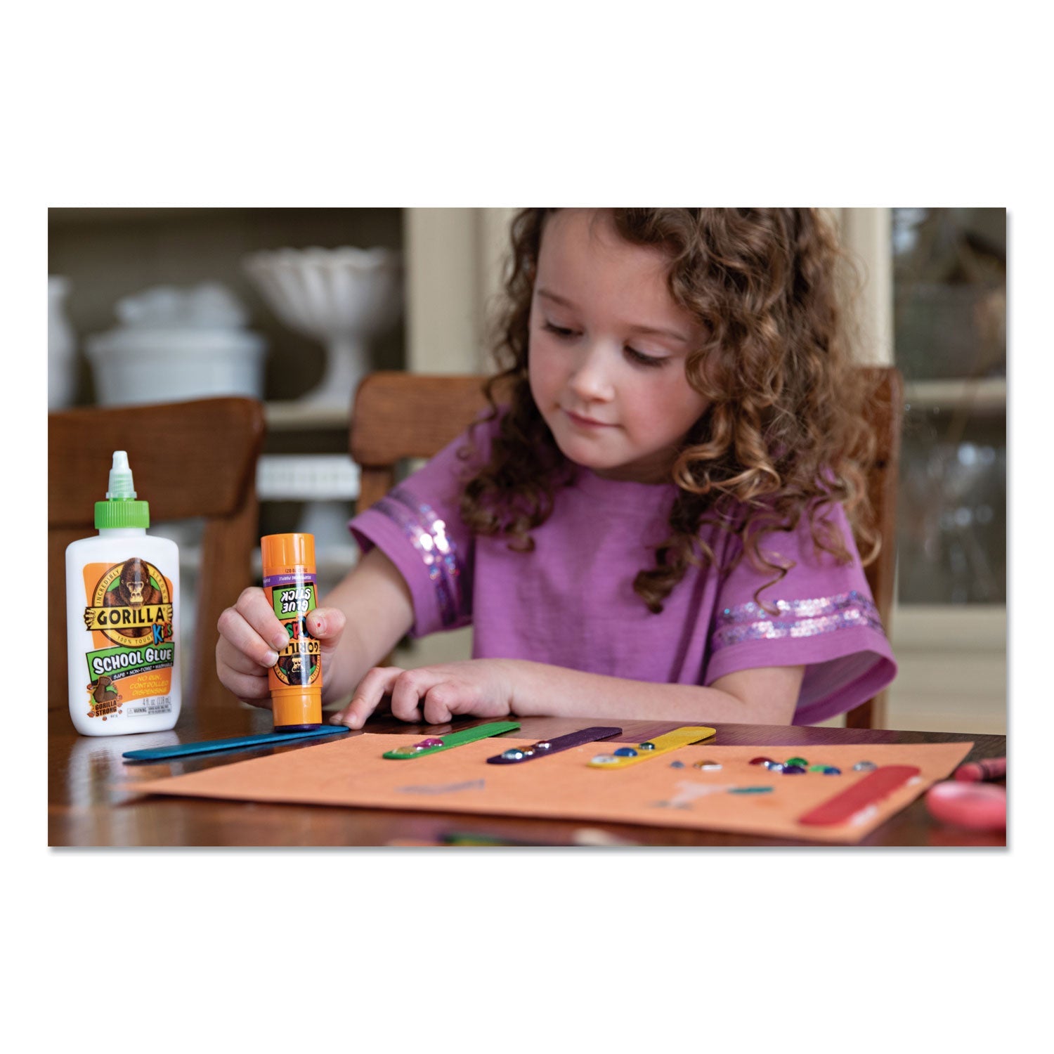 Gorilla School Glue Sticks, 0.21 oz/Stick, Dries Clear, 24/Pack