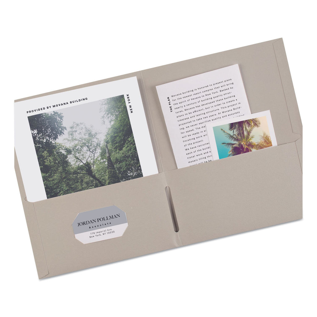 Avery Two-Pocket Folder, 40-Sheet Capacity, 11 x 8.5, Gray, 25/Box