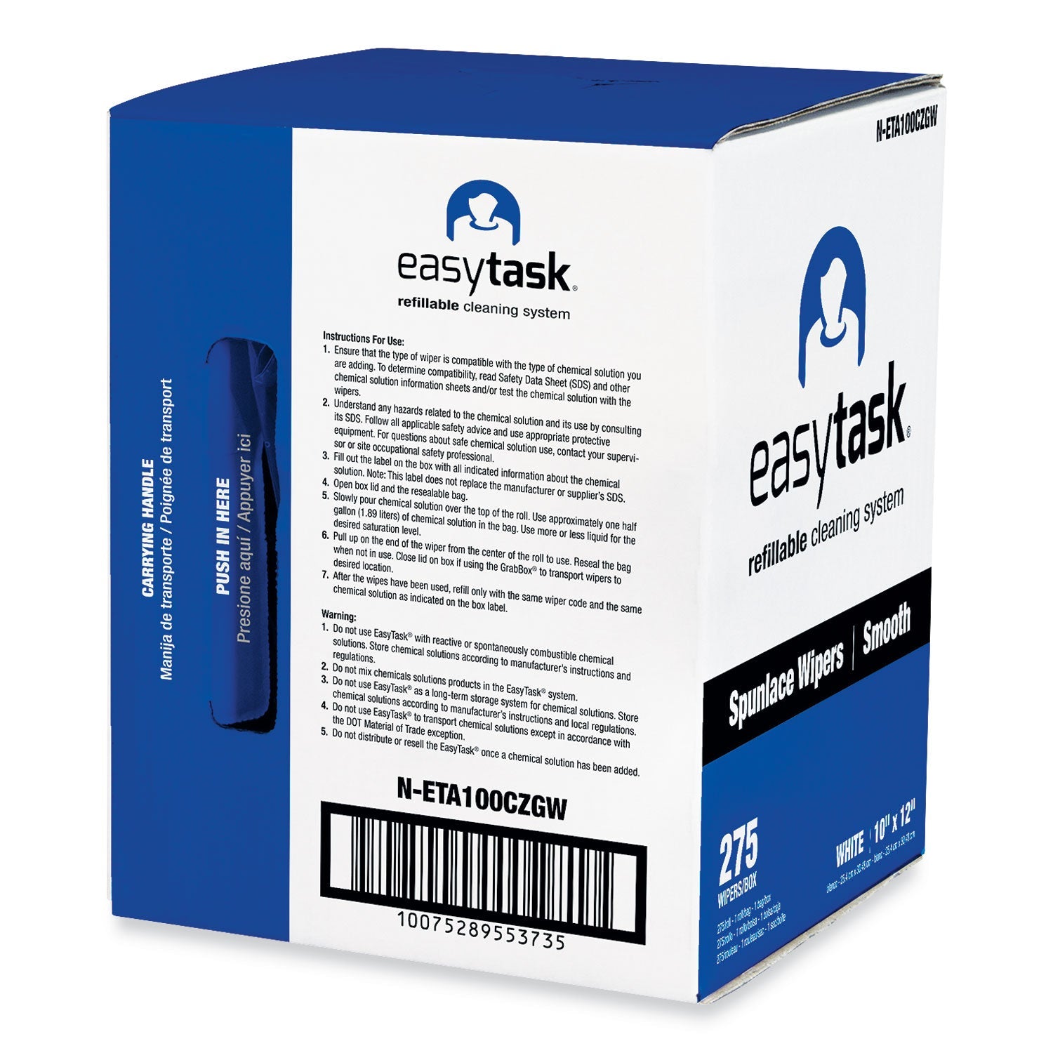 HOSPECO Easy Task A100 Wiper, Center-Pull, 10 x 12, 275 Sheets/Roll with Zipper Bag
