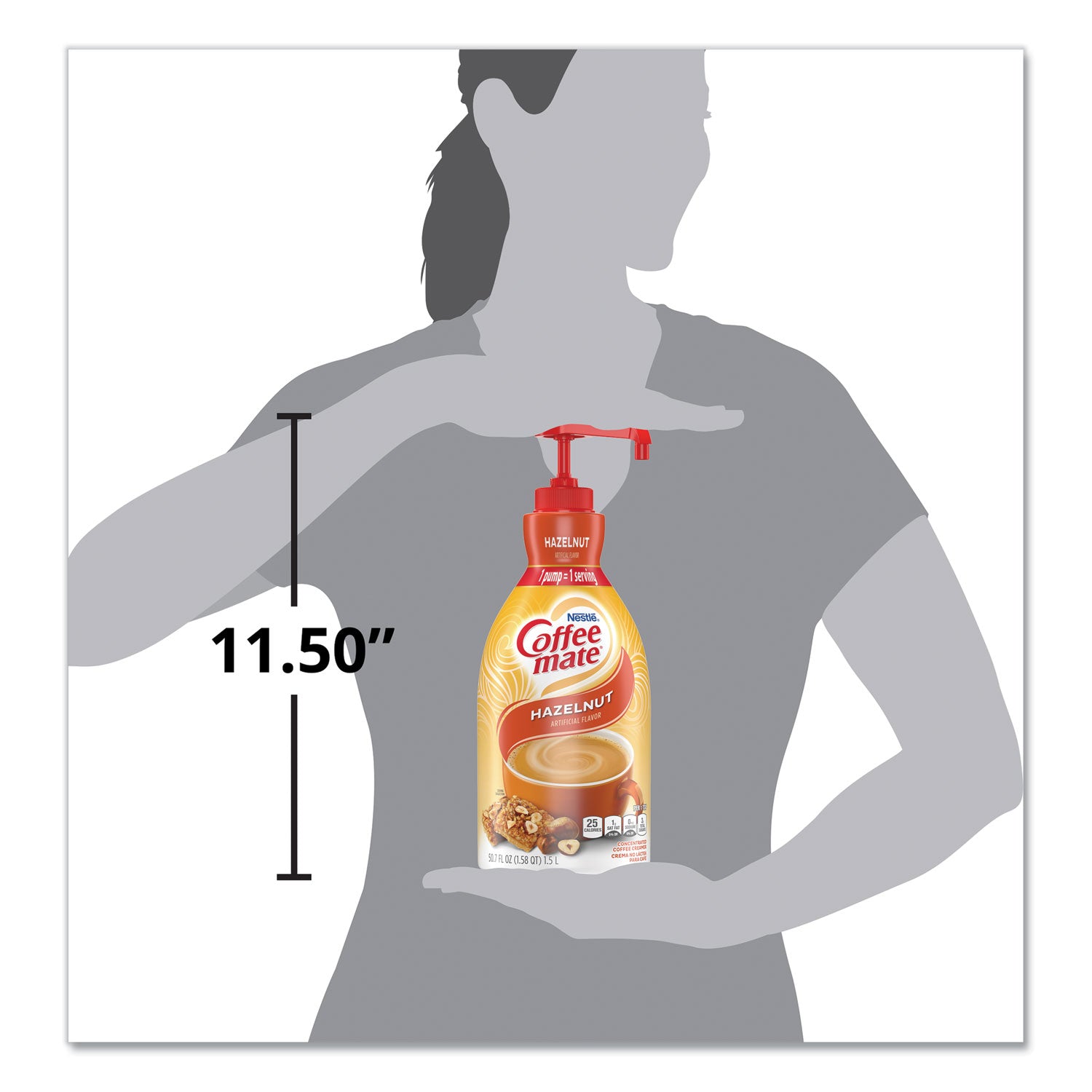 Coffee mate Liquid Coffee Creamer, Hazelnut, 1500mL Pump Bottle