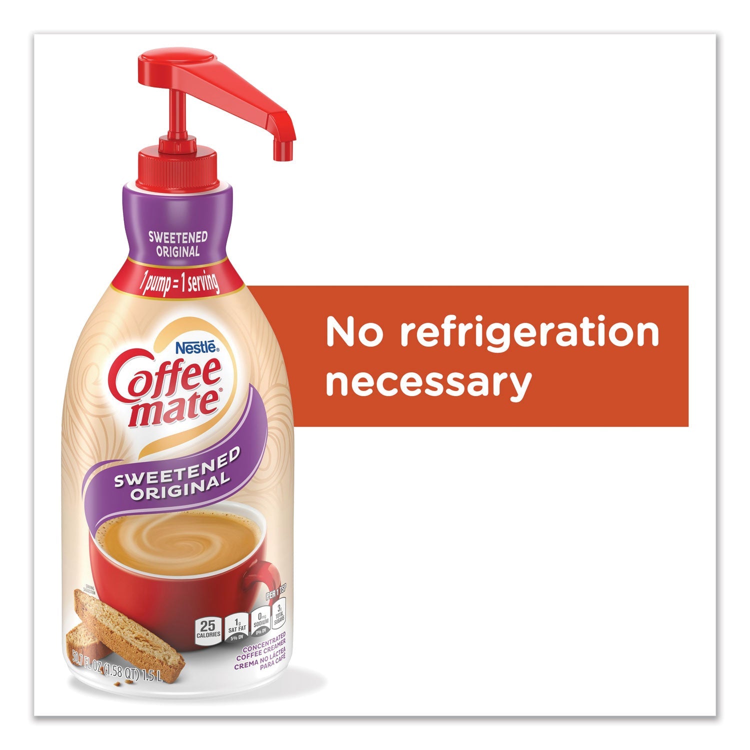 Coffee mate Liquid Coffee Creamer, Sweetened Original, 1500mL Pump Dispenser