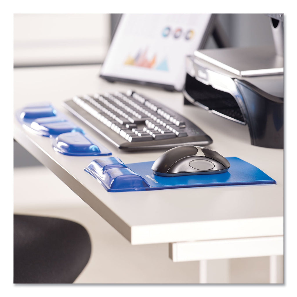 Fellowes Gel Keyboard Palm Support, 18.25 x 3.37, Blue