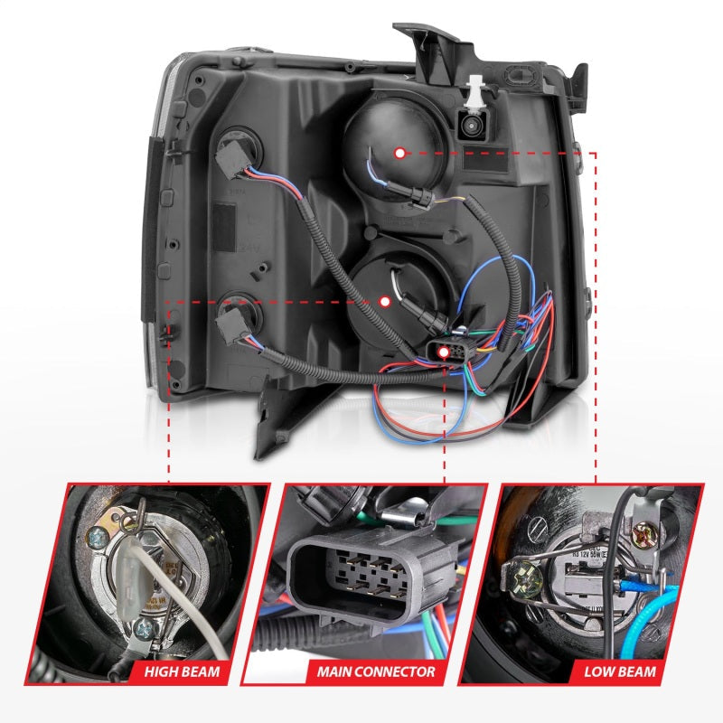 Anzo Chevy Silverado 1500 07-13 / 2500HD/3500HD Headlights W/ U-Bar Switch