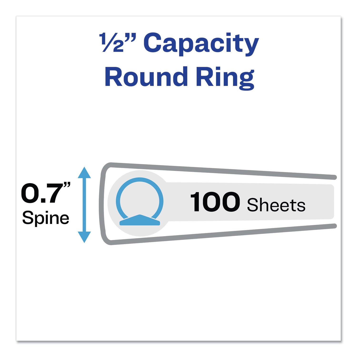 Avery Mini Size Durable View Binder with Round Rings, 3 Rings, 0.5" Capacity, 8.5 x 5.5, White