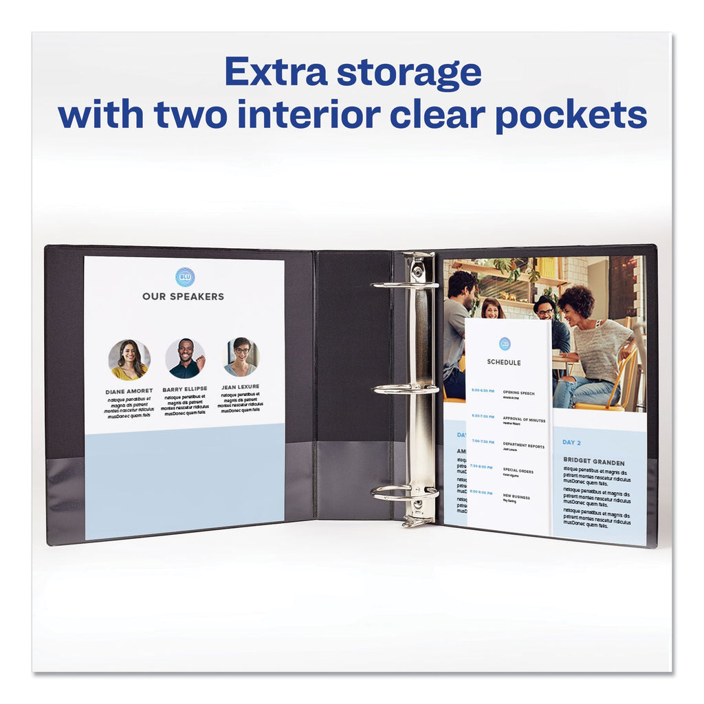 Avery Mini Size Durable Non-View Binder with Round Rings, 3 Rings, 2" Capacity, 8.5 x 5.5, Black