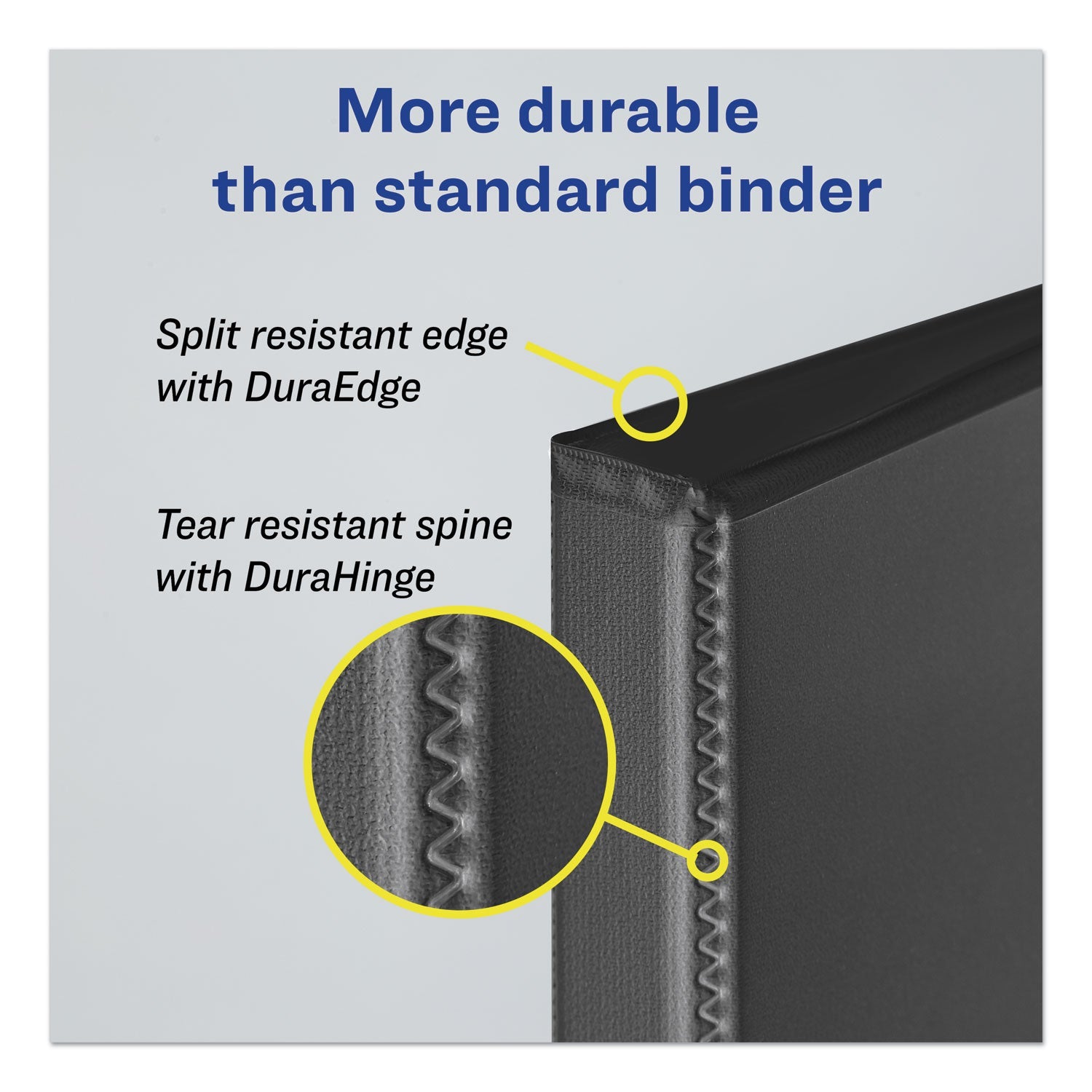 Avery Durable Non-View Binder with DuraHinge and Slant Rings, 3 Rings, 2" Capacity, 11 x 8.5, Black