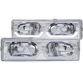 Anzo 1988-1998 Chevrolet C1500 Crystal Headlights Chrome w/ Low - Brow