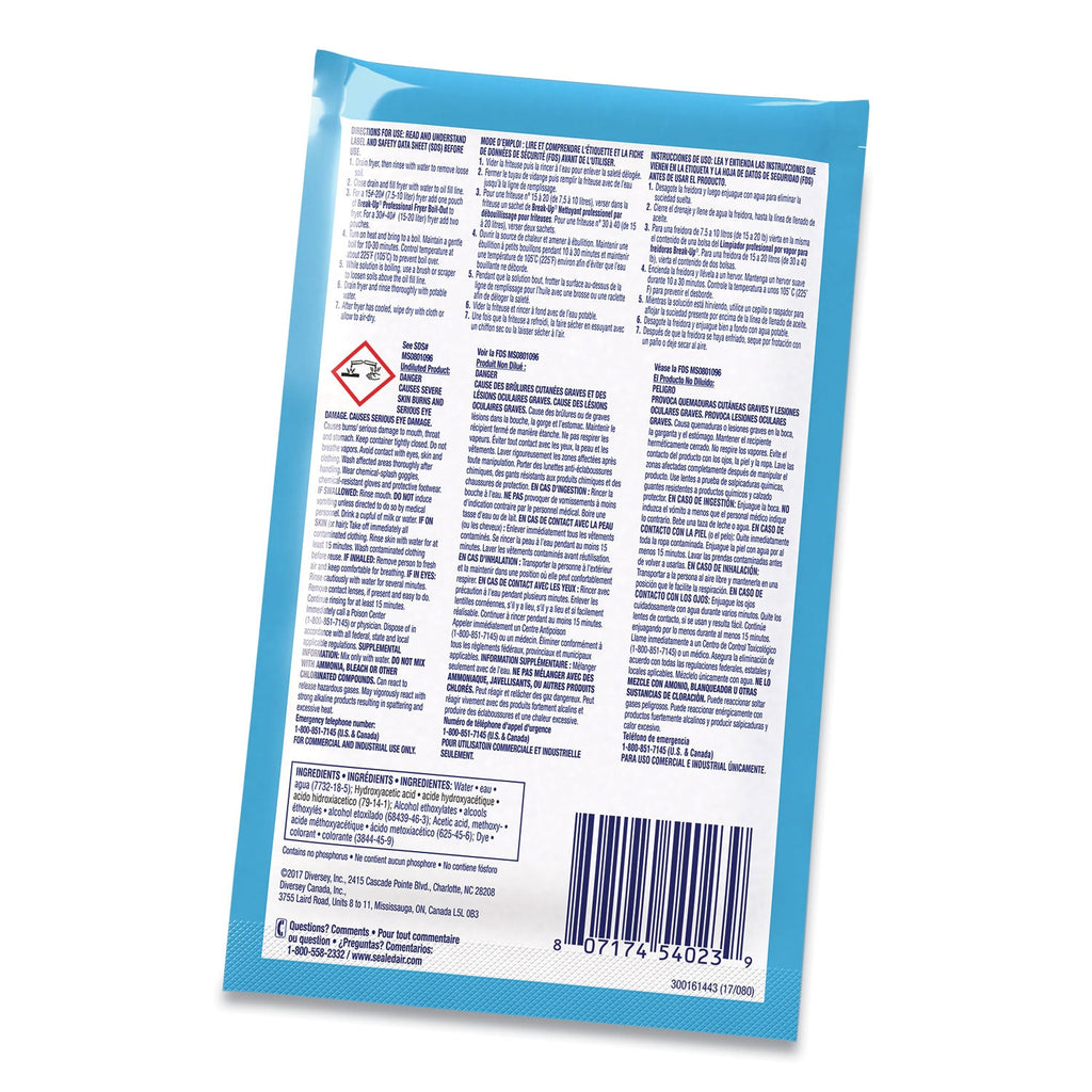 BREAK-UP Fryer Boil-Out, Ready to Use, 2 oz Packet, 36/Carton