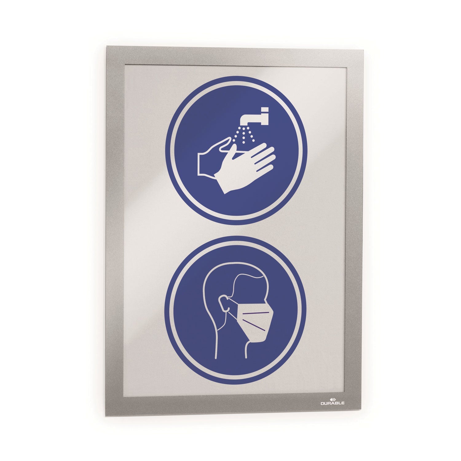 Durable DURAFRAME SUN Sign Holder, 8.5 x 11, Silver Frame, 2/Pack