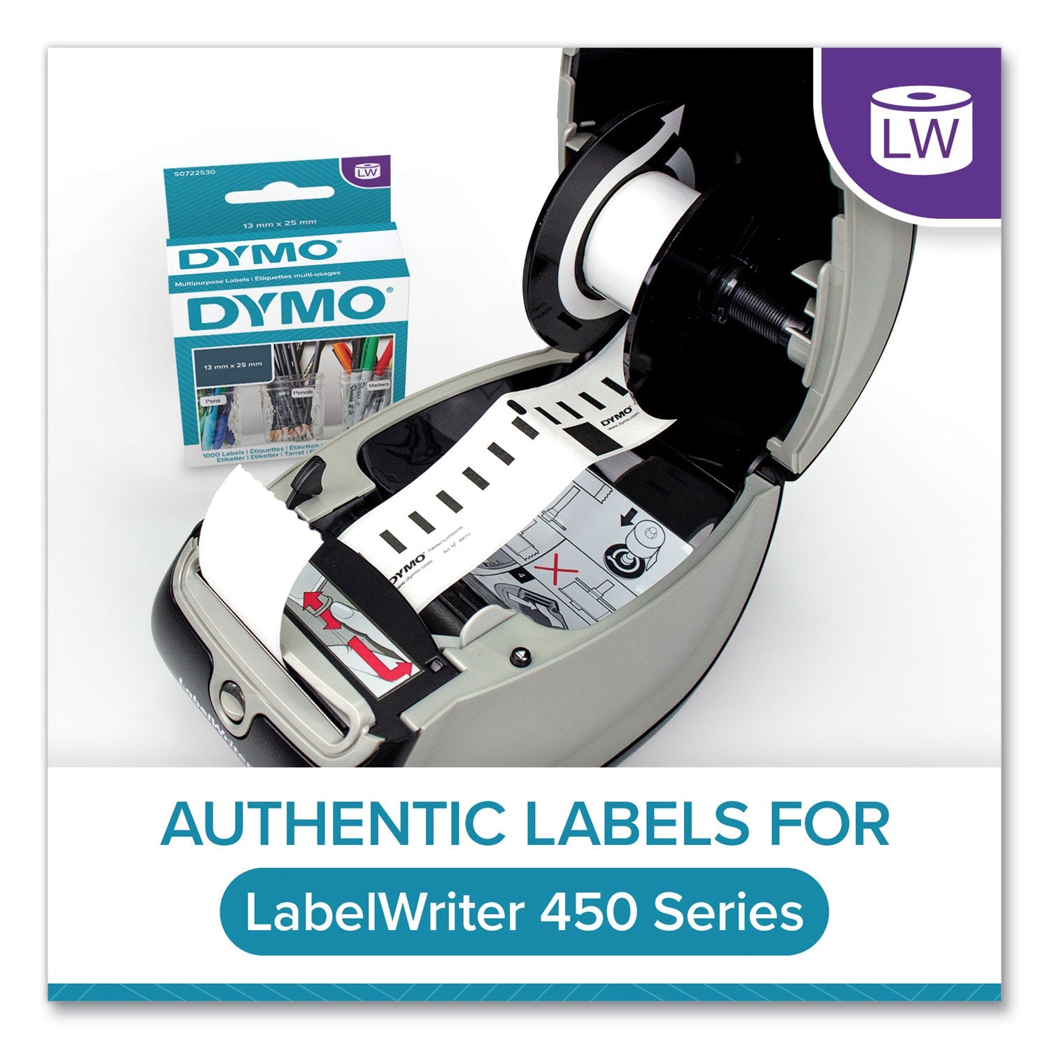 DYMO LabelWriter Wireless Black Label Printer, 71 Labels/min Print Speed, 5 x 8 x 4.78