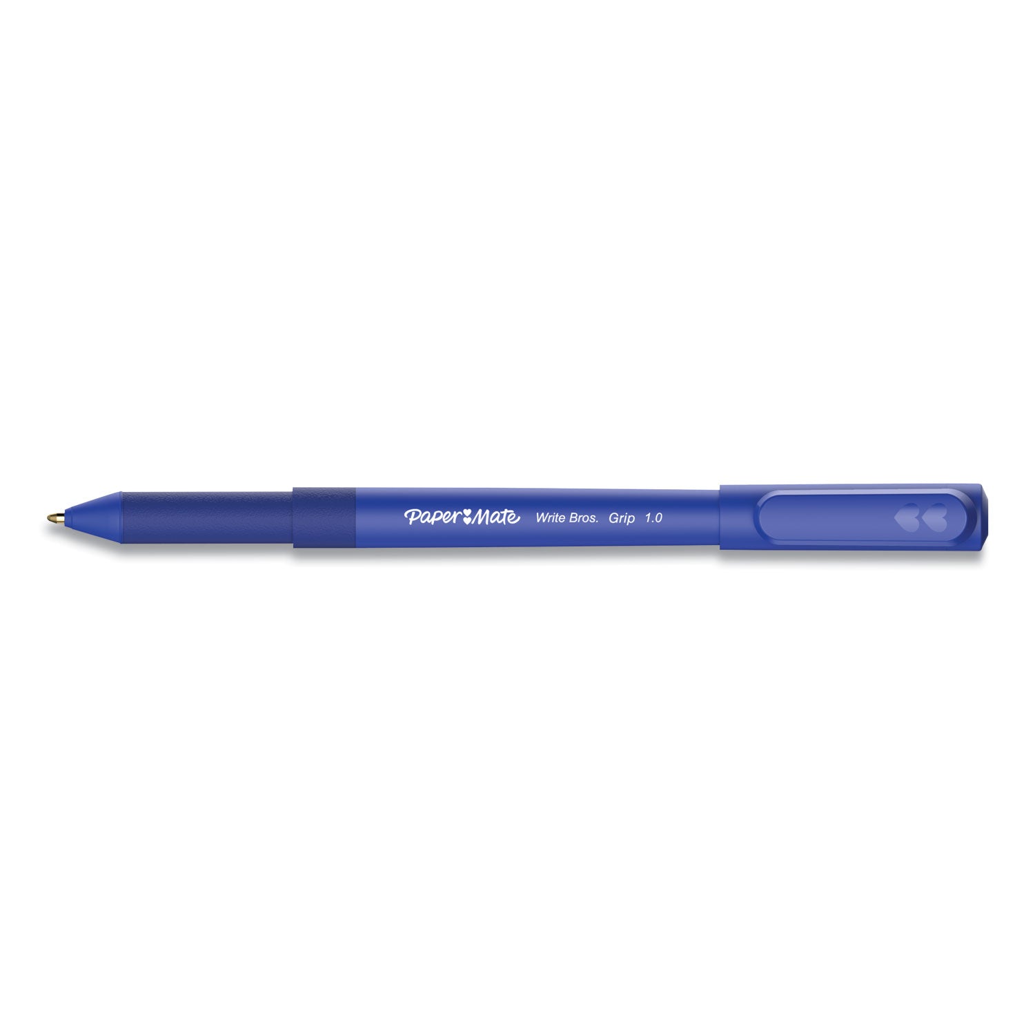 Paper Mate Write Bros. Grip Ballpoint Pen, Stick, Medium 1 mm, Blue Ink, Blue Barrel, Dozen