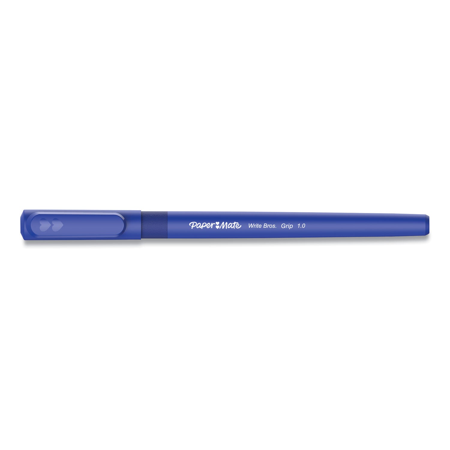 Paper Mate Write Bros. Grip Ballpoint Pen, Stick, Medium 1 mm, Blue Ink, Blue Barrel, Dozen
