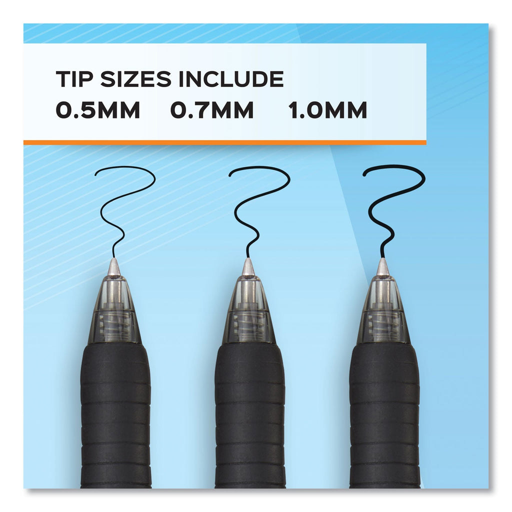 Paper Mate Profile Gel Pen, Retractable, Fine 0.5 mm, Black Ink, Translucent Black Barrel, 36/Pack