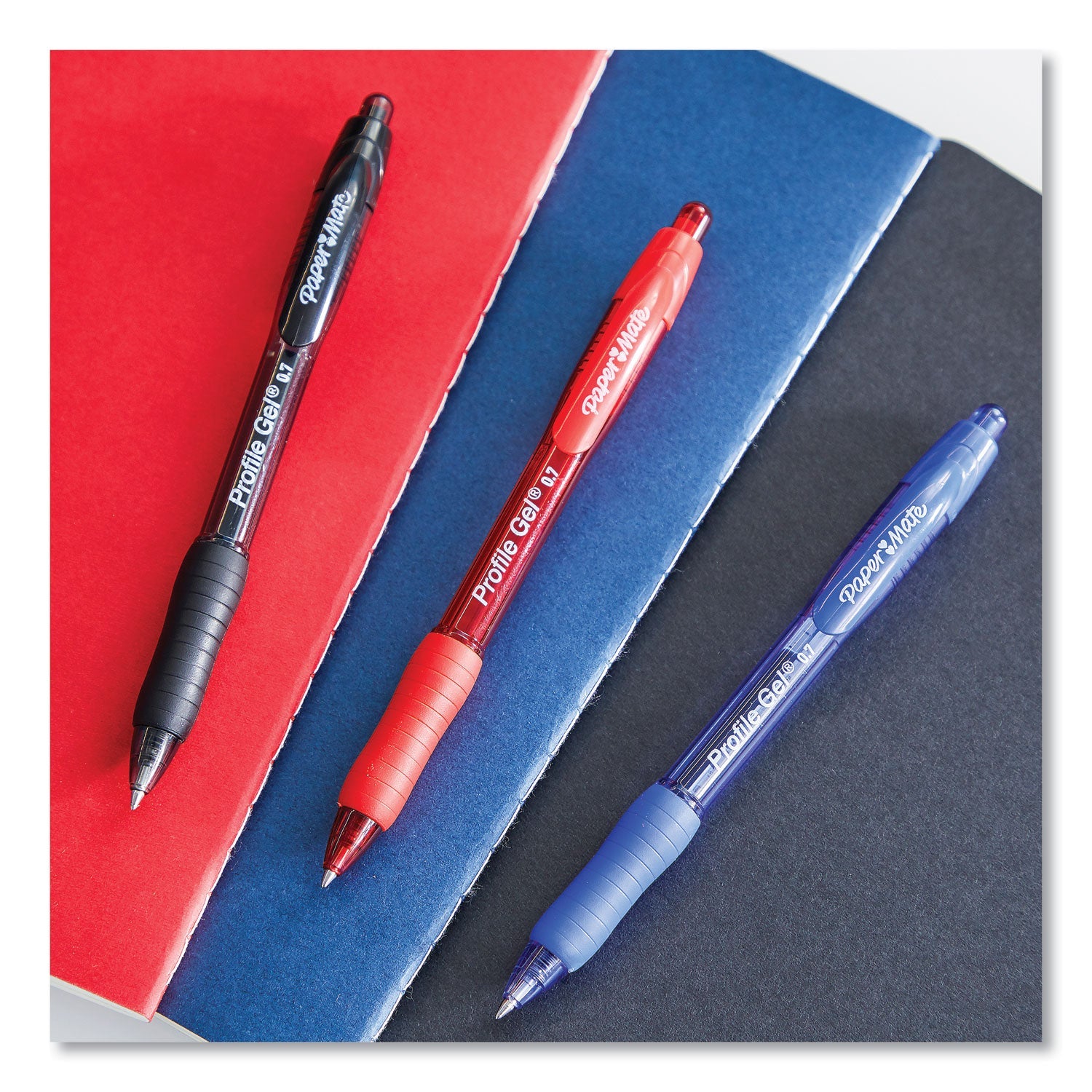 Paper Mate Profile Gel Pen, Retractable, Fine 0.5 mm, Black Ink, Translucent Black Barrel, 36/Pack