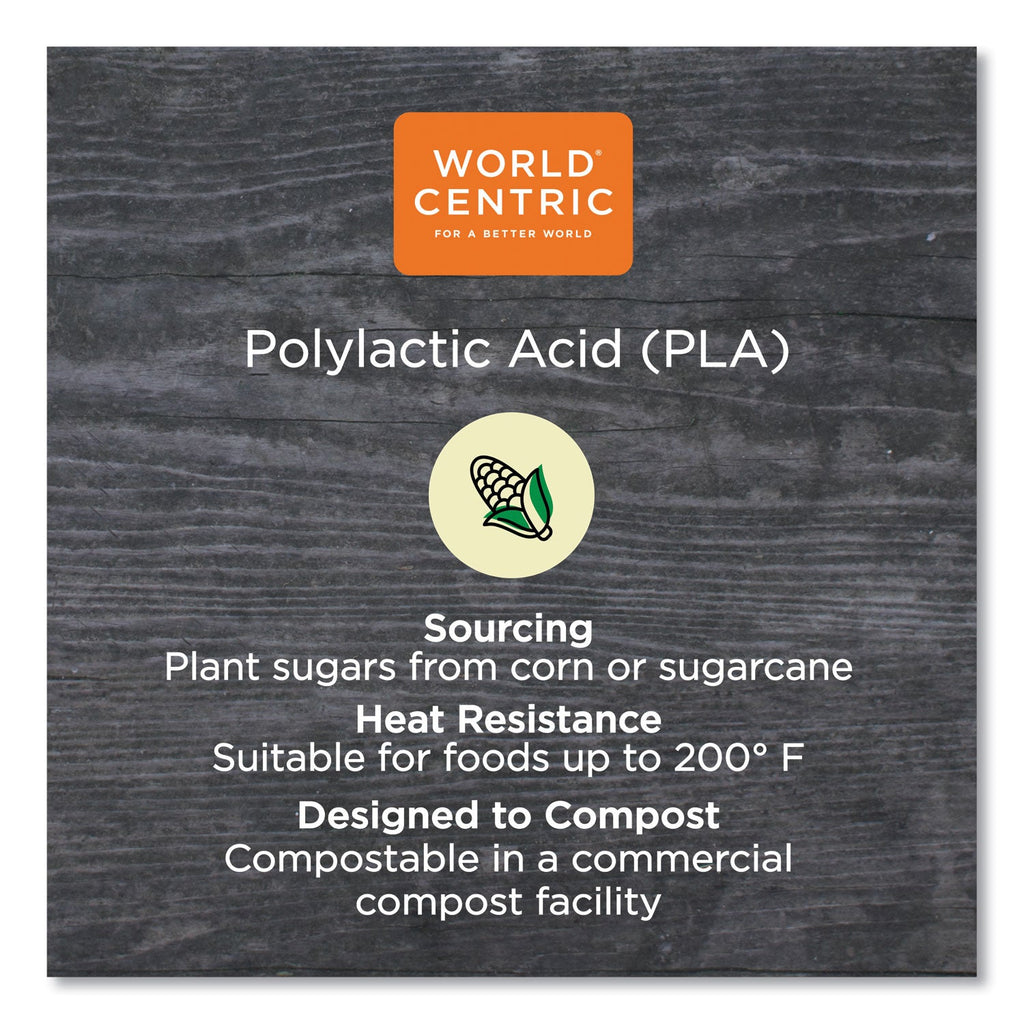 World Centric PLA Clear Cold Cups, 10 oz, Clear, 1,000/Carton