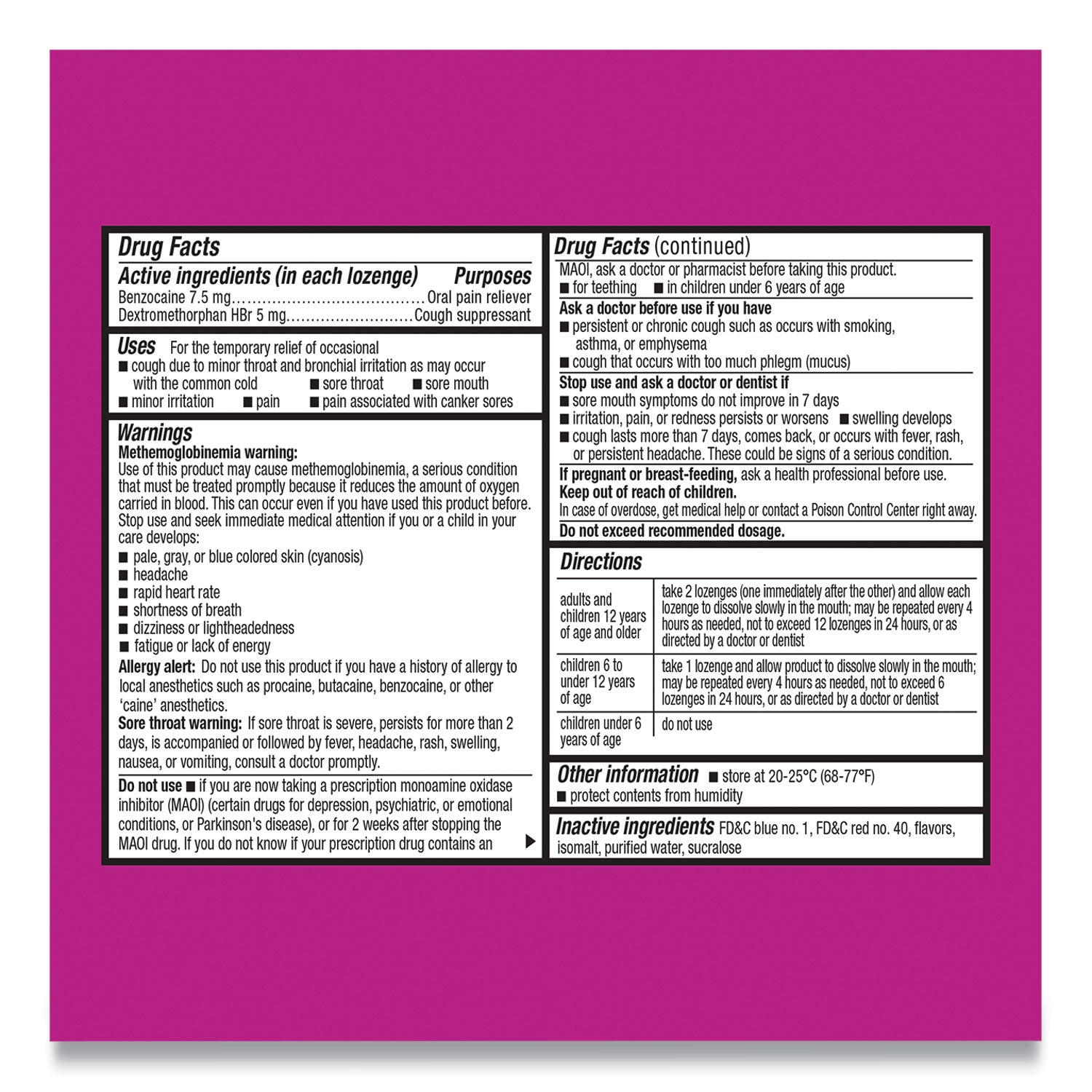 Cepacol Sore Throat and Cough Lozenges, Mixed Berry, 16/Pack, 24 Packs/Carton