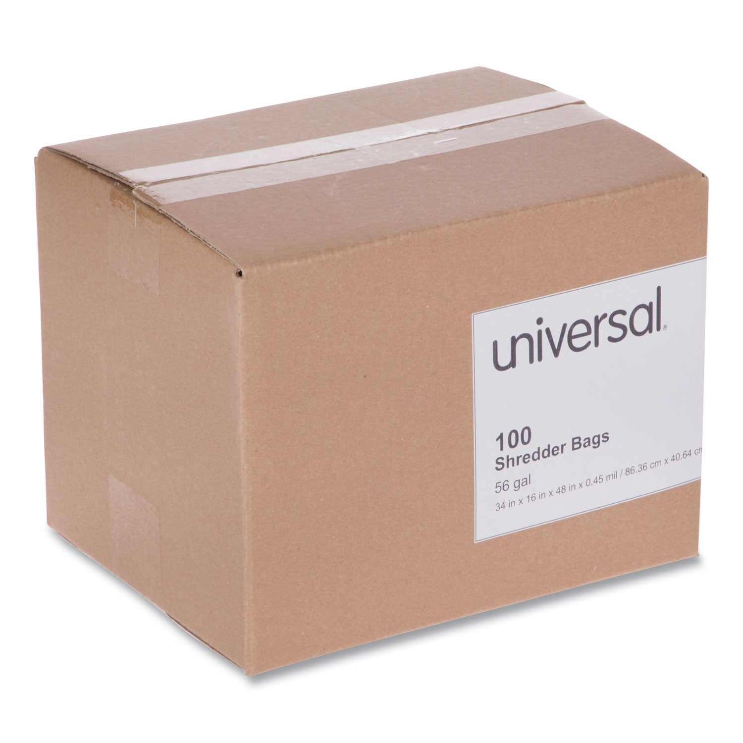 Universal High-Density Shredder Bags, 56 gal Capacity, 100/Box