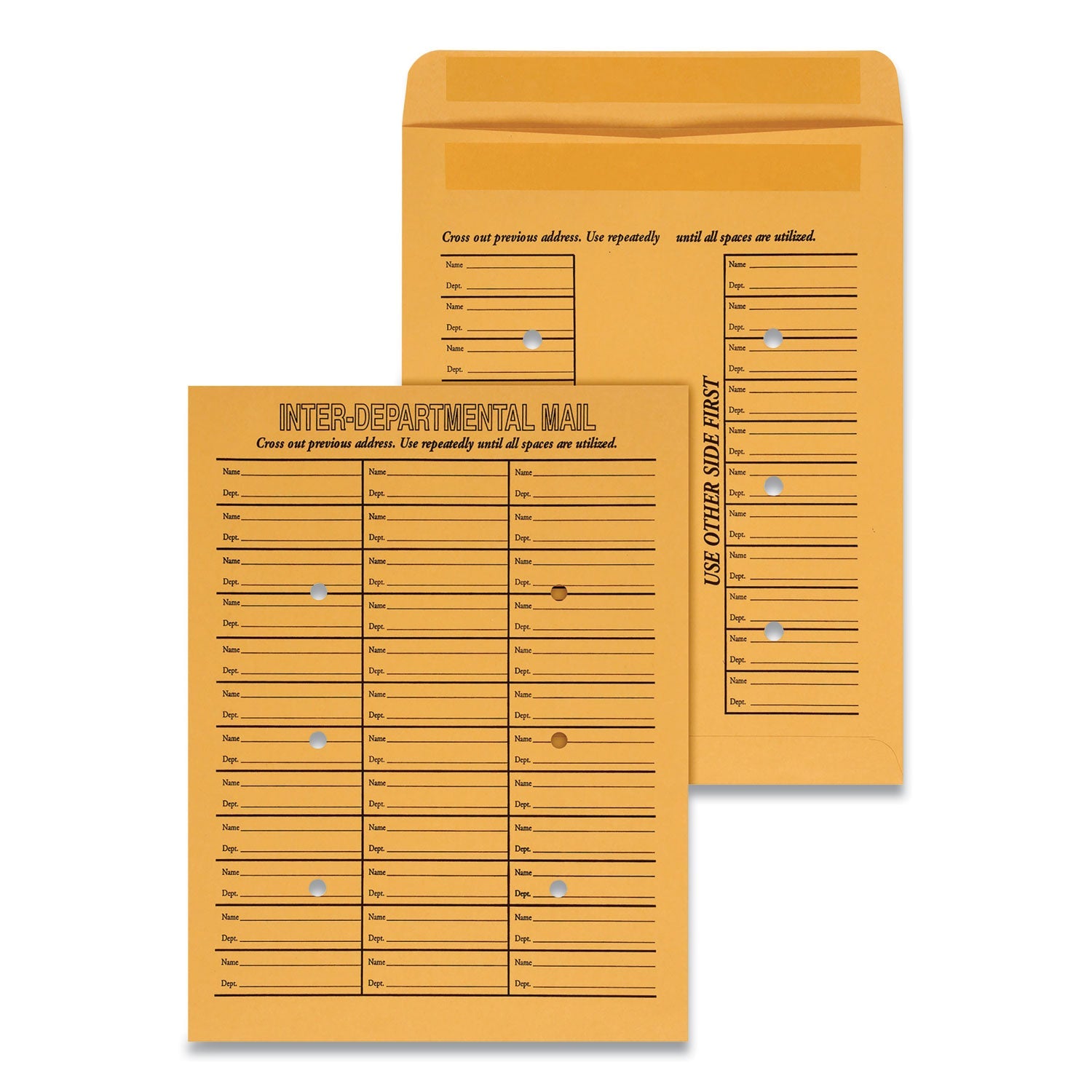 Universal Deluxe Interoffice Press and Seal Envelopes, #97, Two-Sided Three-Column Format, 10 x 13, Brown Kraft, 100/Box
