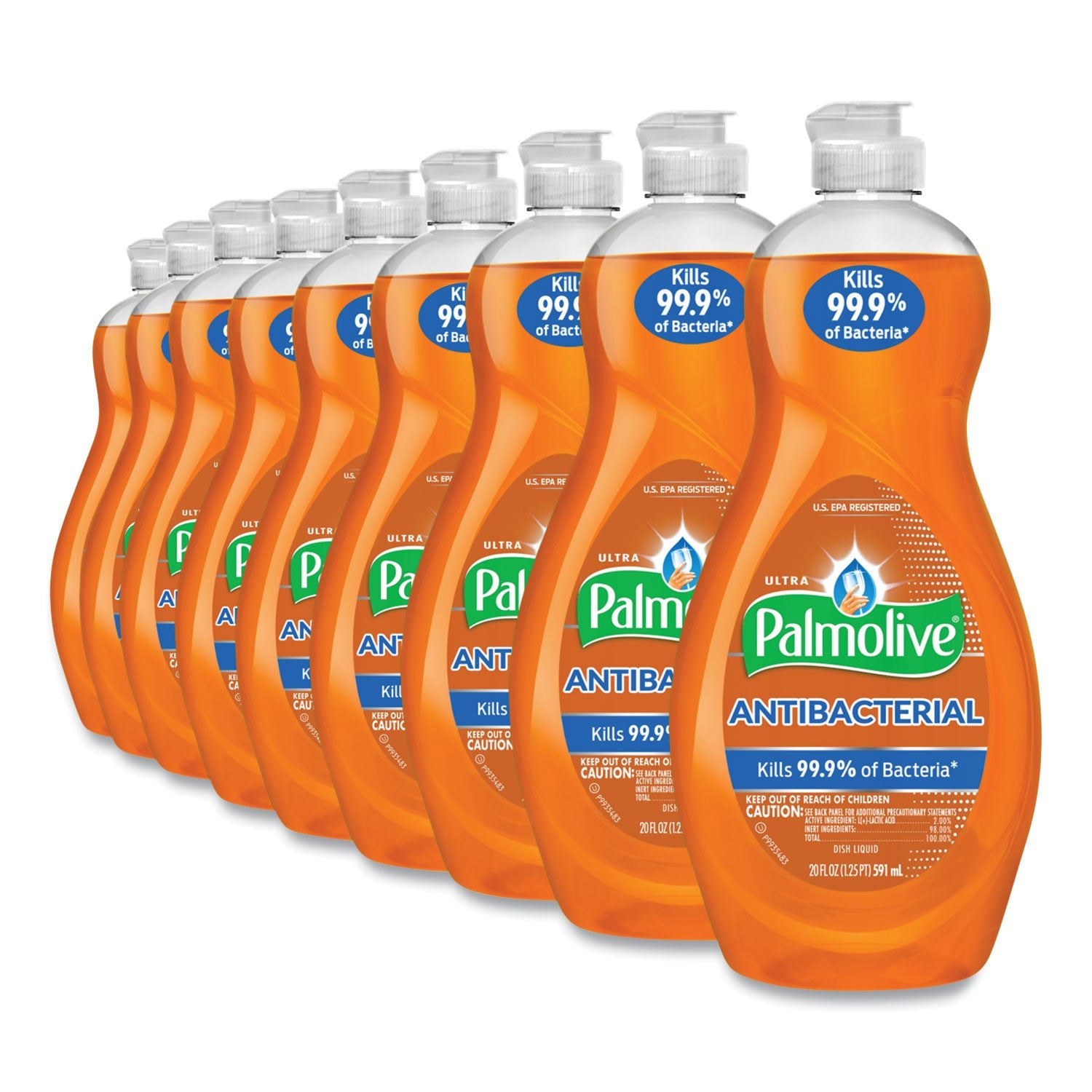 Palmolive Ultra Antibacterial Dishwashing Liquid, 20 oz Bottle, 9/Carton