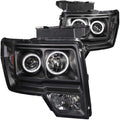 Anzo 2009-2014 Ford F-150 Projector Headlights w/ Halo Black (CCFL)