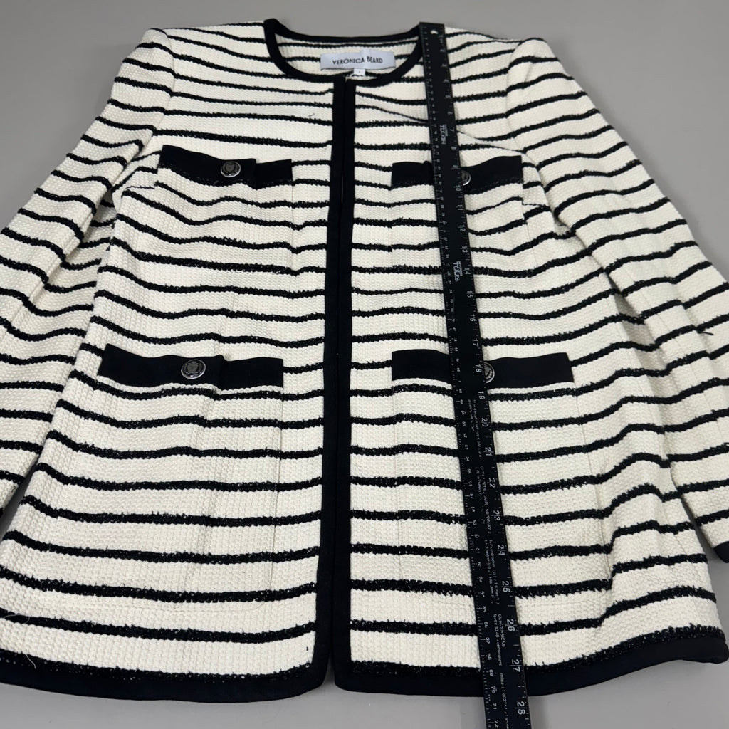 VERONICA BEARD Women's Foster Dickey Jacket Sz-4 Ivory/Black 2406TW7410717