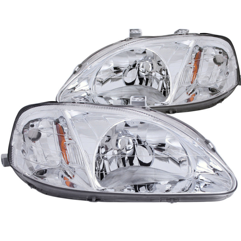 Anzo 1999-2000 Honda Civic Crystal Headlights Chrome