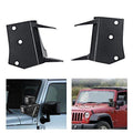 2pcs Black Dual A-Pillar Light Lower Windshield Hinge Mounting Brackets LED Working Pod Light Bar Mounts for Wrangler TJ 1997-2006