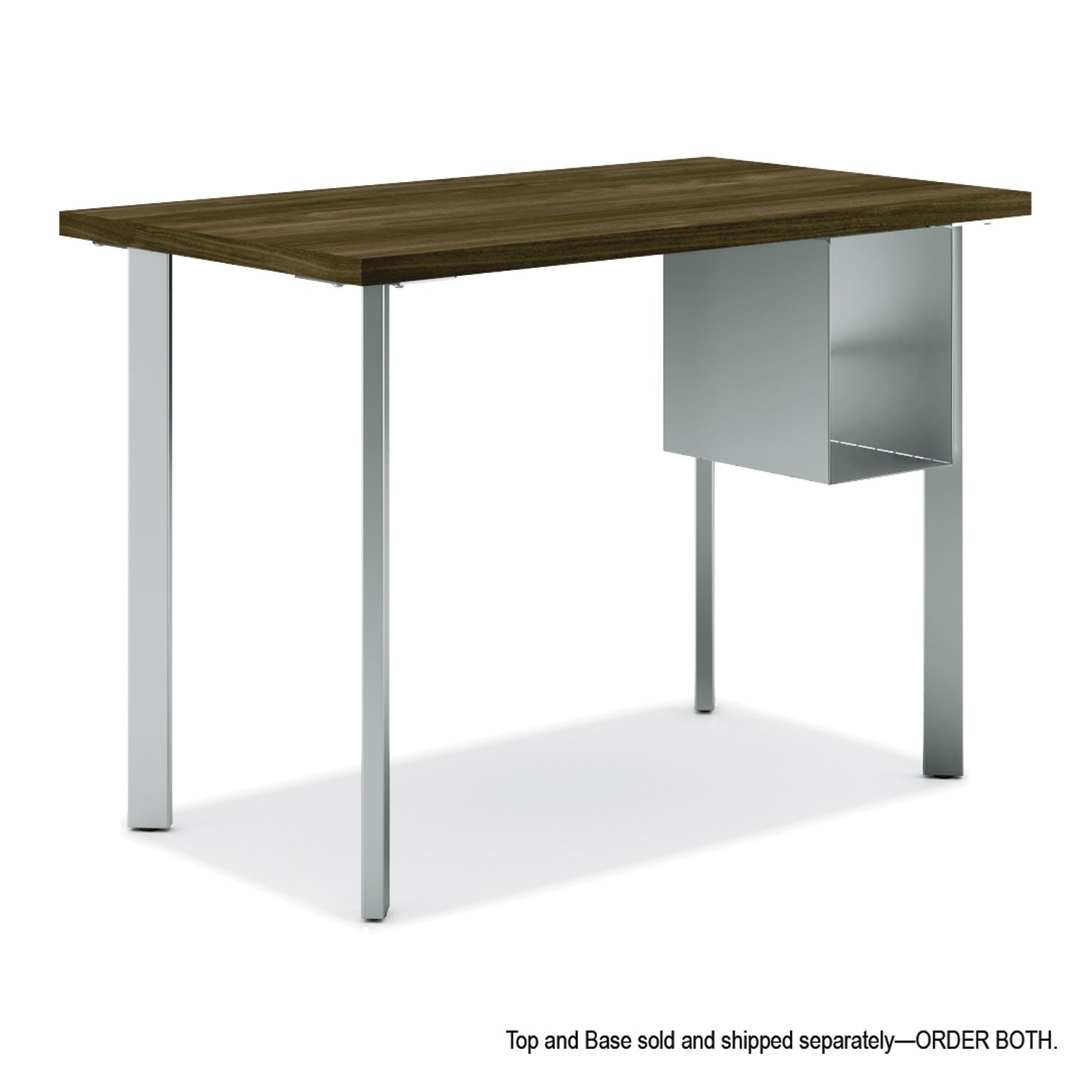 HON Coze Table Legs, 5.75w x 28h, Silver, 4/Pack