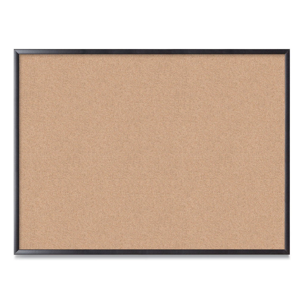 U Brands Cork Bulletin Board, 48 x 36, Natural Surface, Black Frame