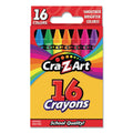 Cra-Z-Art Crayons, 16 Assorted Colors, 16/Set