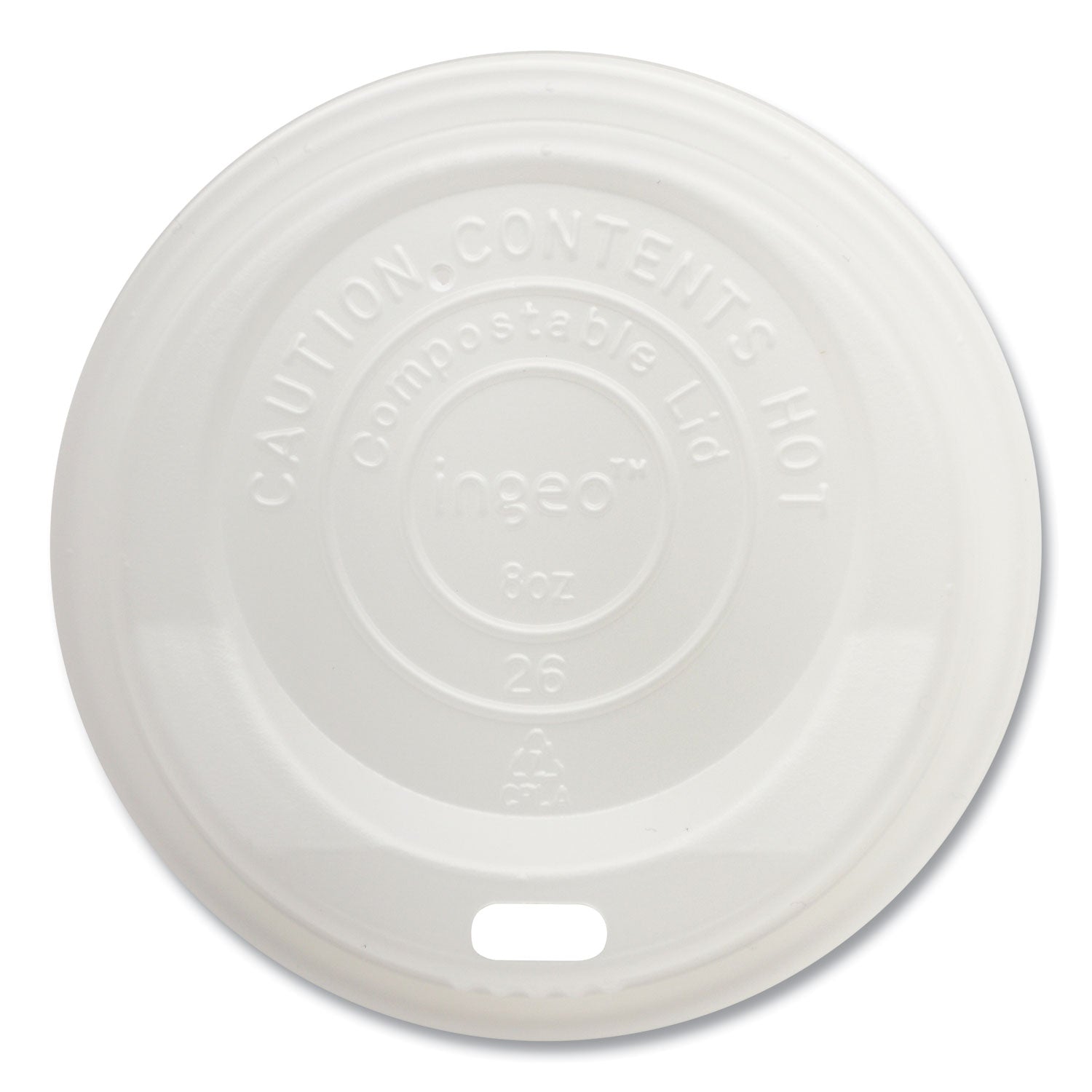World Centric PLA Lids for Hot Cups, Fits 8 oz Cups, White, 1,000/Carton