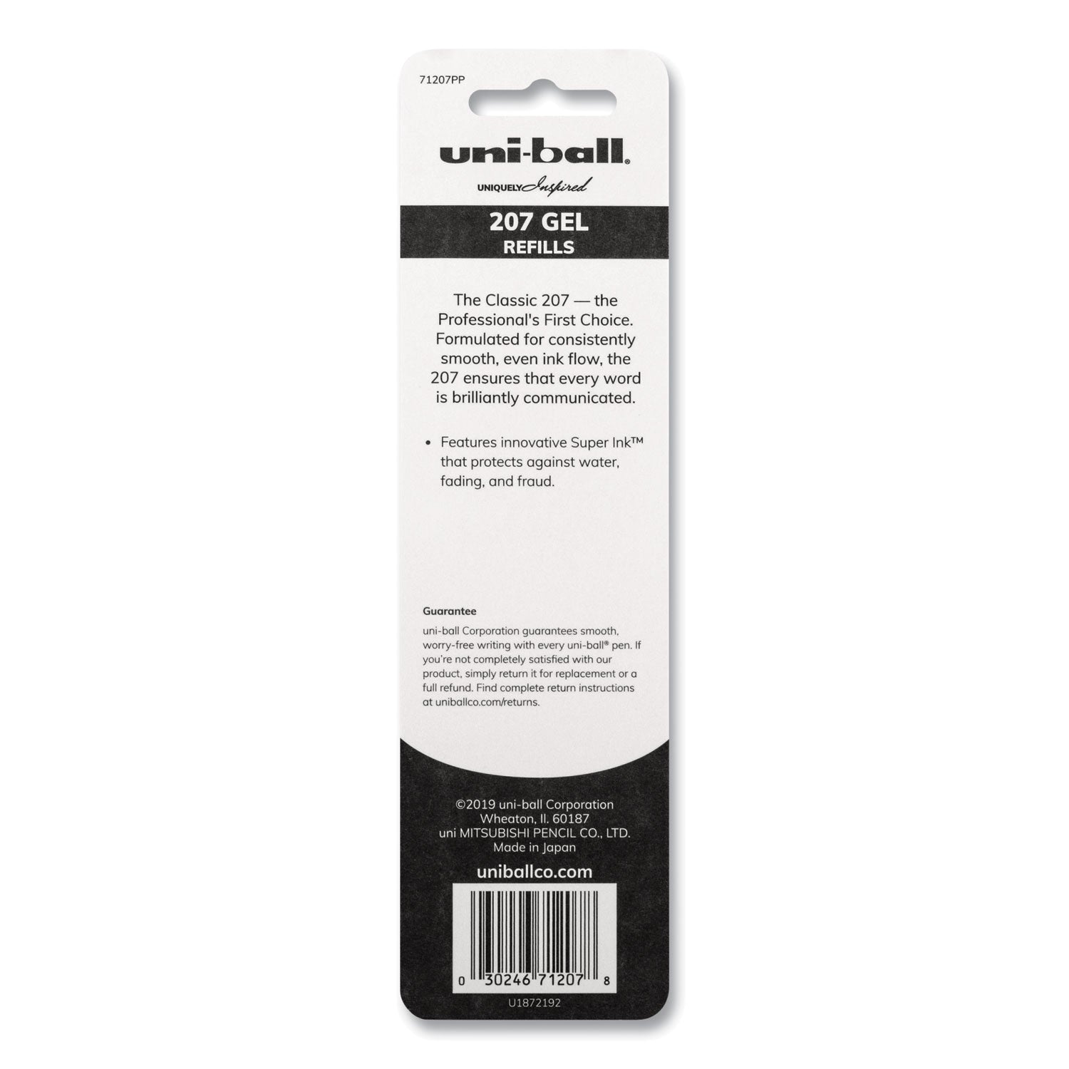 uniball Refill for Signo Gel 207 Pens, Medium Conical Tip, Blue Ink, 2/Pack