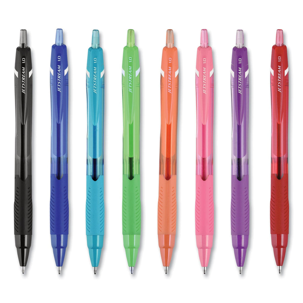uniball Jetstream Elements Ballpoint Pen, Retractable, Medium 1 mm, Assorted Ink and Barrel Colors, 12/Pack