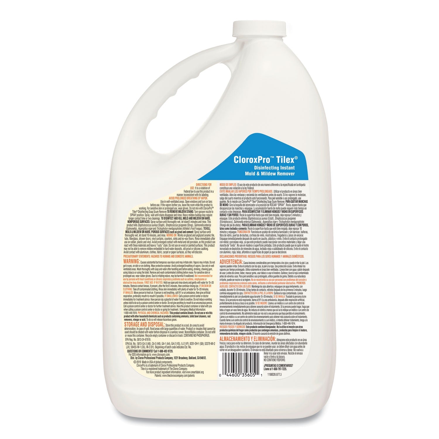 Tilex Disinfects Instant Mildew Remover, 128 oz Refill Bottle, 4/Carton