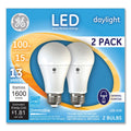 GE 100W LED Bulbs, 15 W, A19, Daylight, 2/Pack