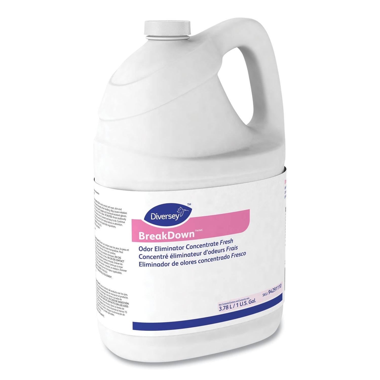 Diversey Breakdown Odor Eliminator, Fresh Scent, Liquid, 1 gal Bottle