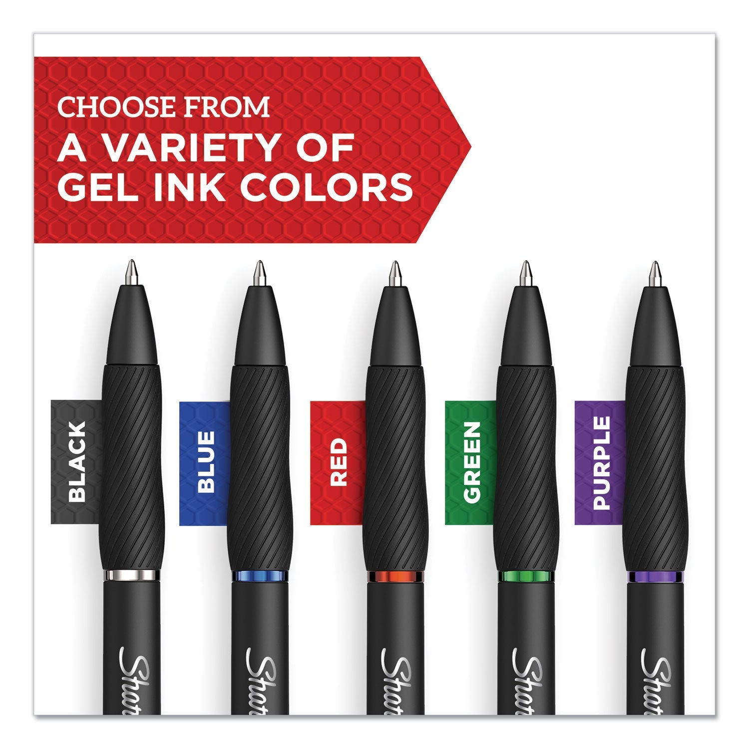 Sharpie S-Gel High-Performance Gel Pen, Retractable, Medium 0.7 mm, Blue Ink, Black Barrel, Dozen